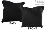 Solid Black 16"x16" Brazilian Cowhide Pillow #74987 by Hudson Hides