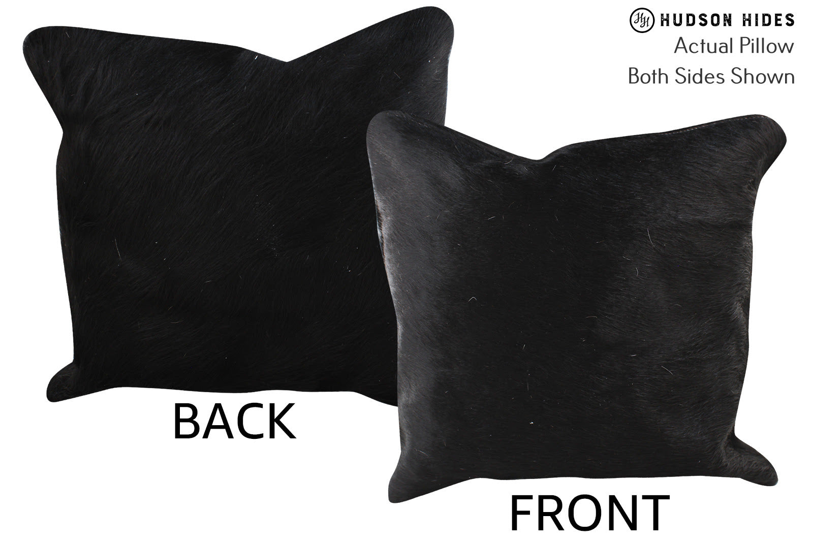 Solid Black Cowhide Pillow #74996