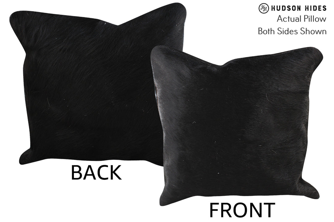 Solid Black Pillow 16"x16"#74996 by Hudson Hides