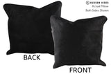 Solid Black 16"x16" Brazilian Cowhide Pillow #74996 by Hudson Hides