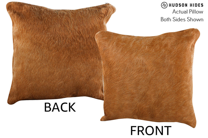 Solid Brown 16"x16" Brazilian Cowhide Pillow #74997 by Hudson Hides