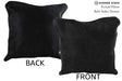 Solid Black 16"x16" Brazilian Cowhide Pillow #74999 by Hudson Hides