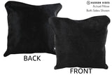 Solid Black 16"x16" Brazilian Cowhide Pillow #74999 by Hudson Hides