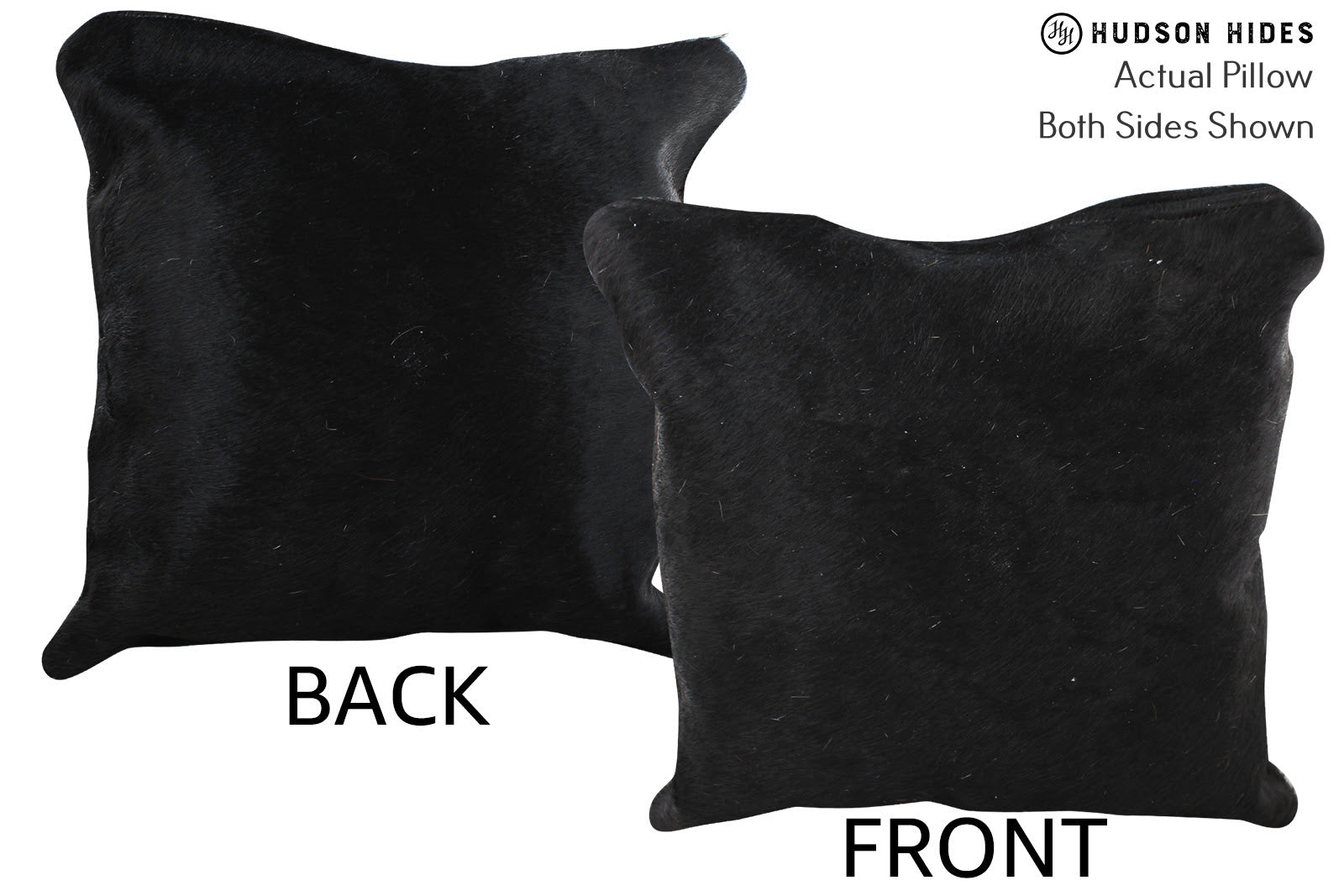 Solid Black Cowhide Pillow #74999