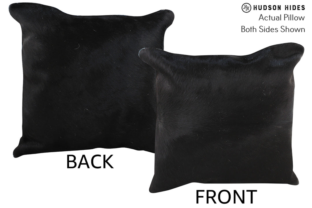 Solid Black Pillow 16"x16"#75006 by Hudson Hides
