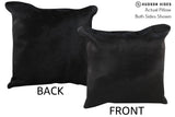 Solid Black 16"x16" Brazilian Cowhide Pillow #75006 by Hudson Hides