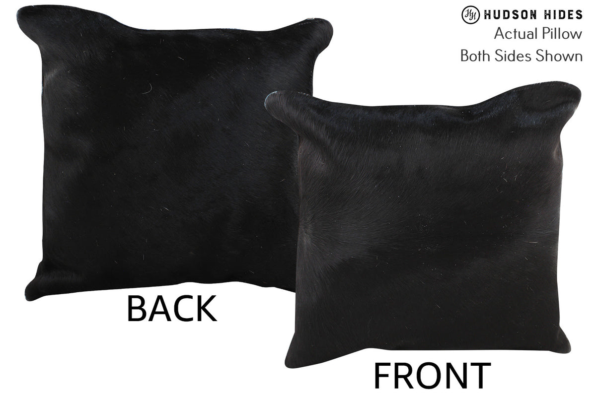 Solid Black Cowhide Pillow #75006