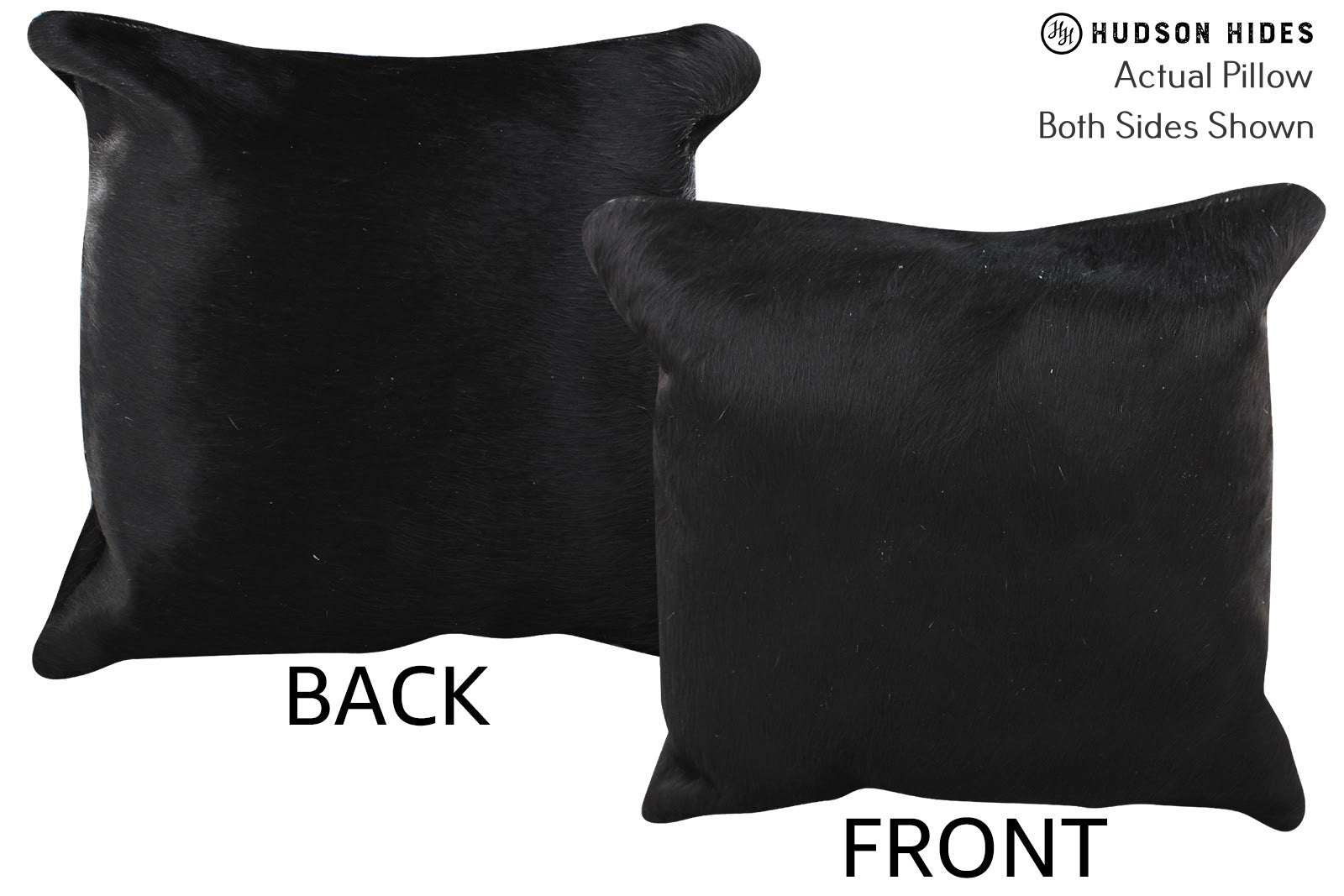 Solid Black Cowhide Pillow #75012