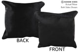 Solid Black 16"x16" Brazilian Cowhide Pillow #75012 by Hudson Hides