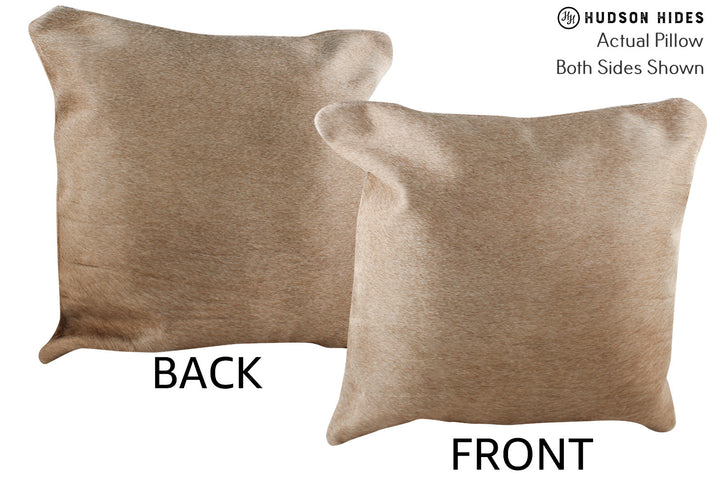 Taupe 16"x16" Brazilian Cowhide Pillow #75016 by Hudson Hides