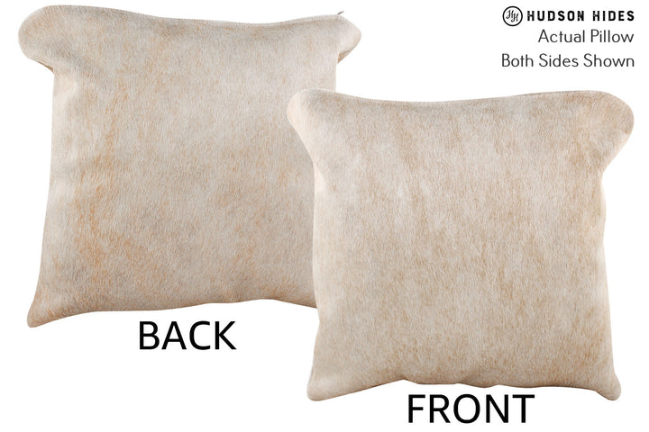 Beige 16"x16" Brazilian Cowhide Pillow #75026 by Hudson Hides