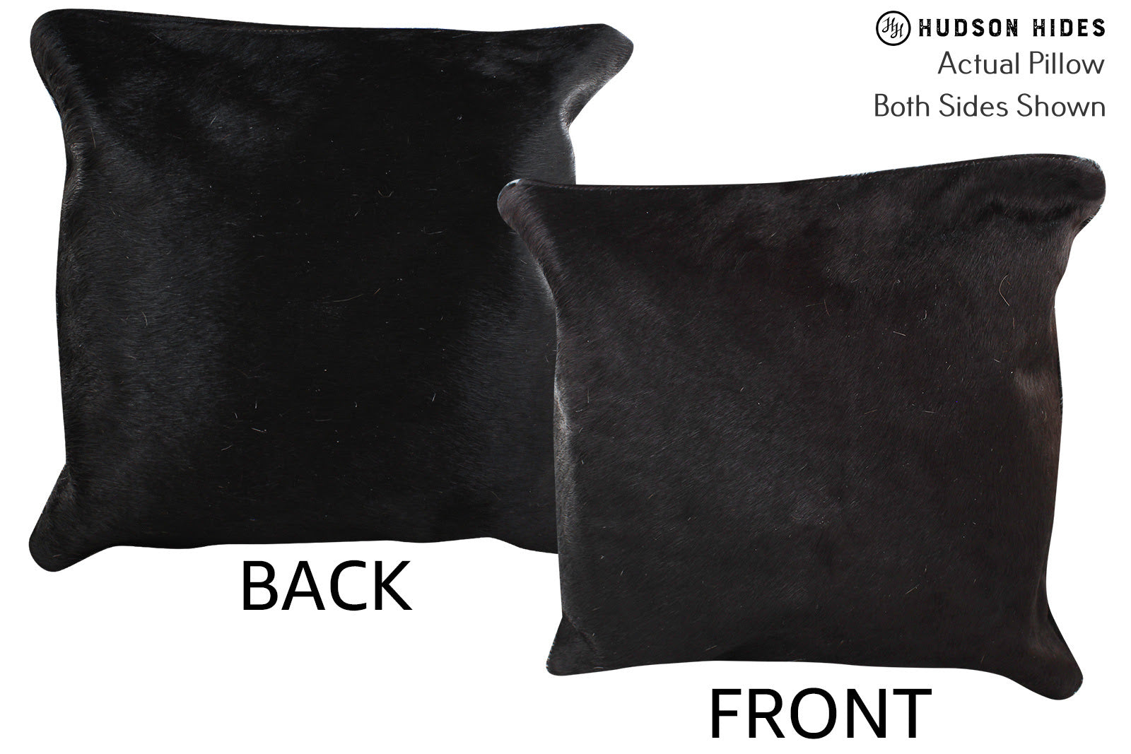 Solid Black Cowhide Pillow #75028