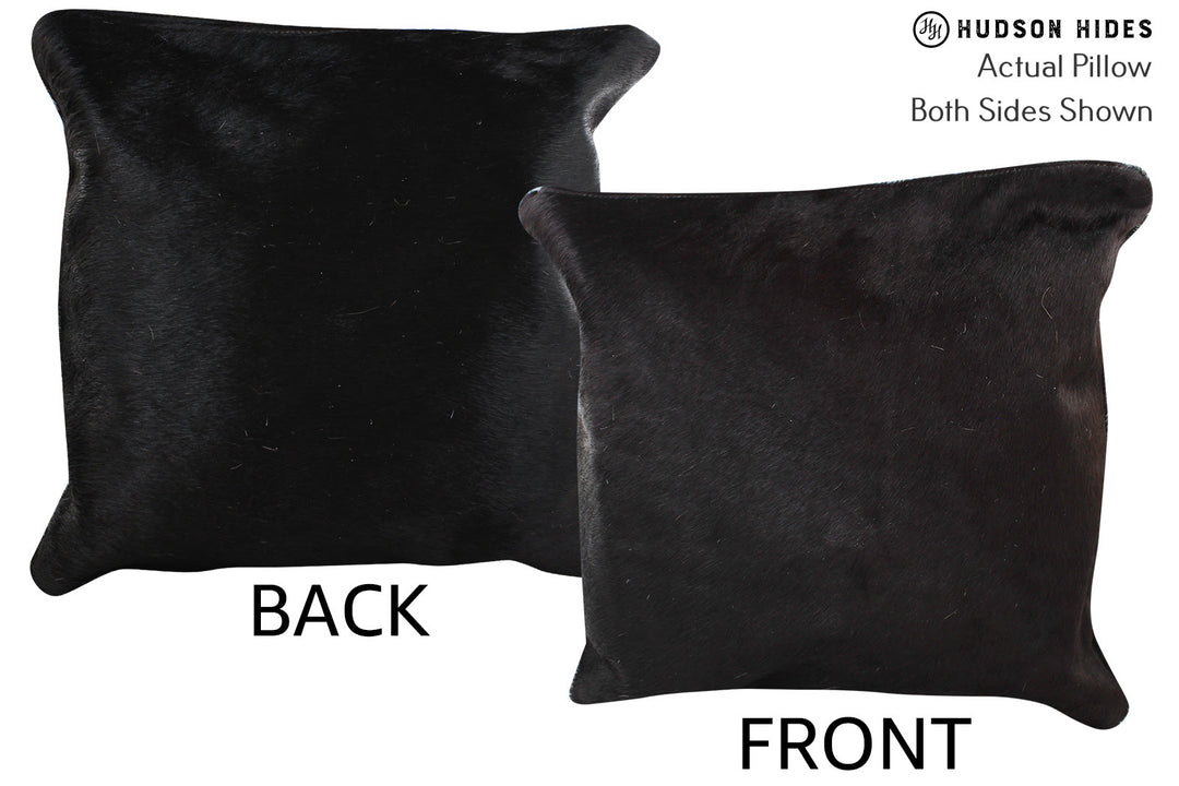Solid Black Pillow 16"x16"#75028 by Hudson Hides