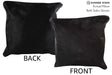 Solid Black 16"x16" Brazilian Cowhide Pillow #75028 by Hudson Hides