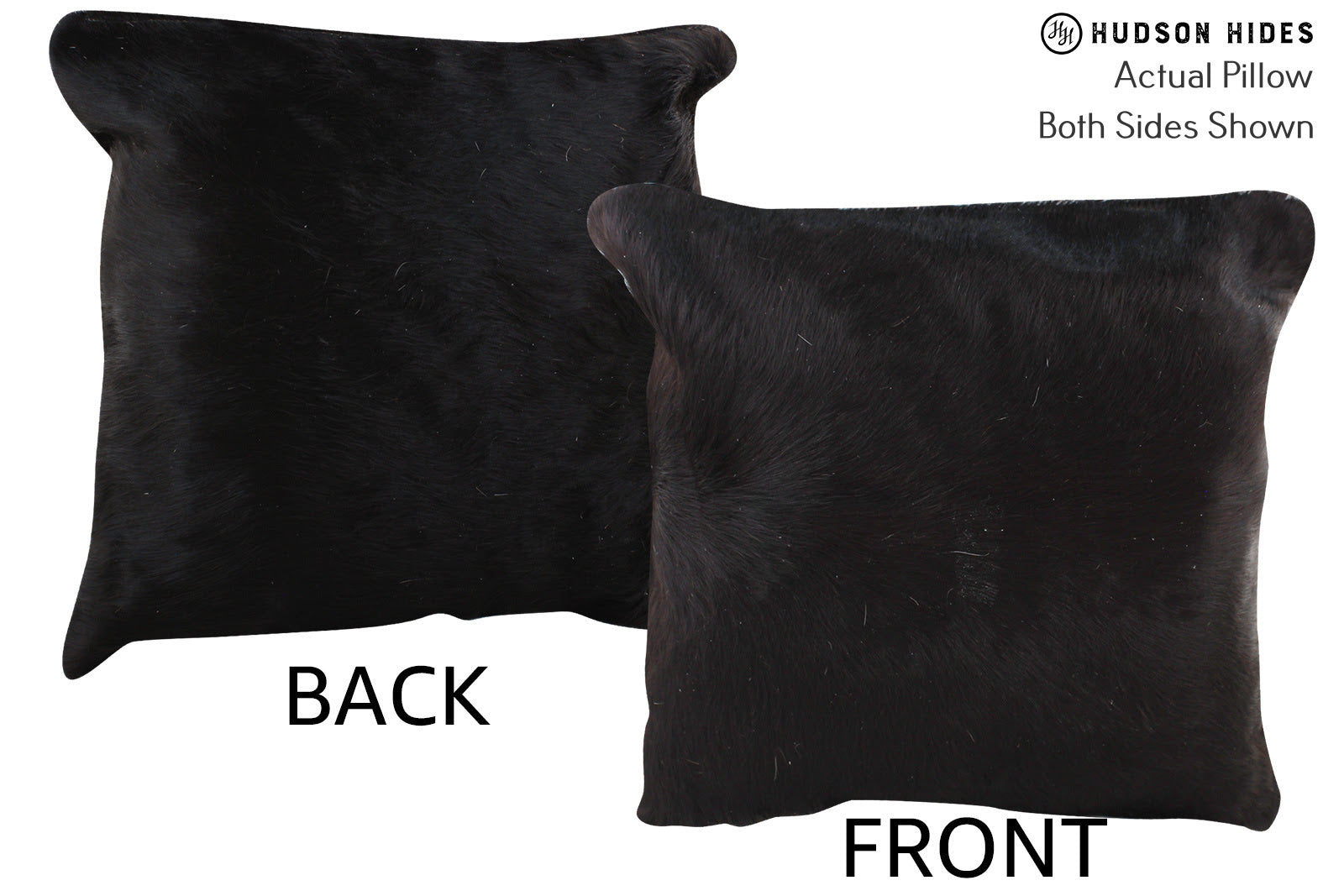 Solid Black Cowhide Pillow #75035