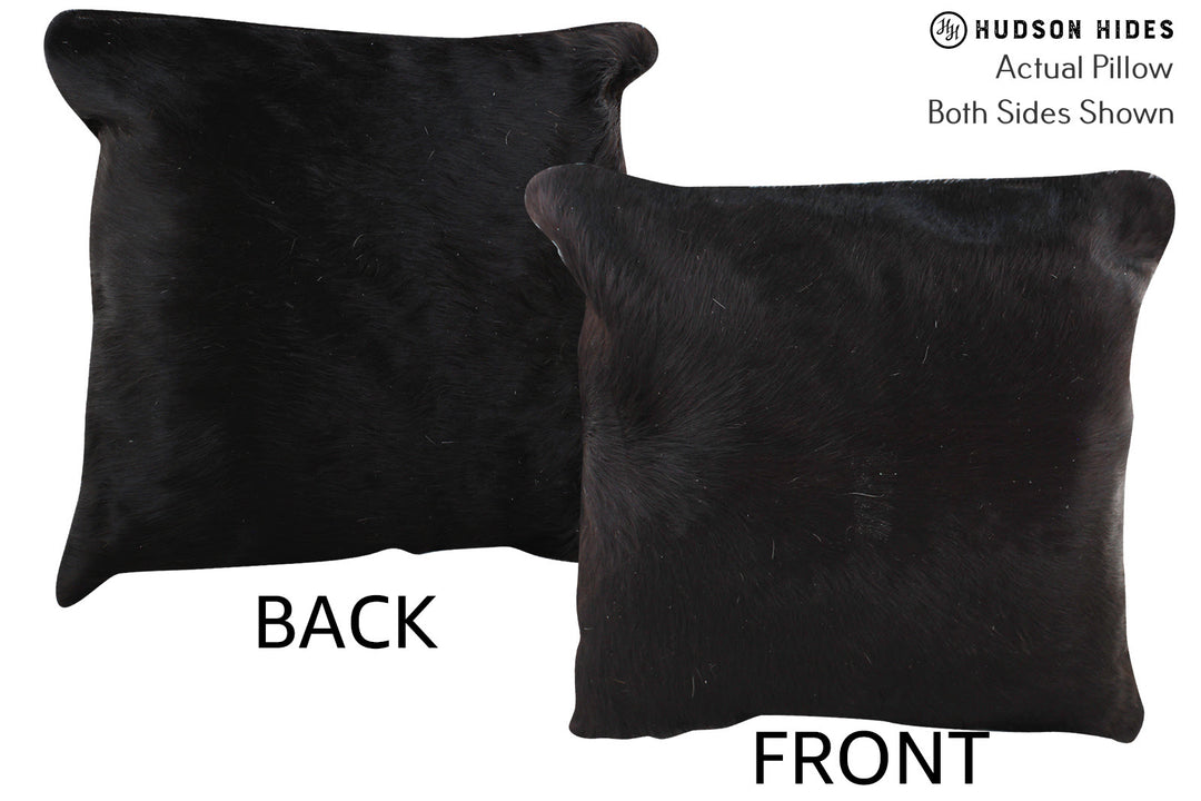 Solid Black Pillow 16"x16"#75035 by Hudson Hides