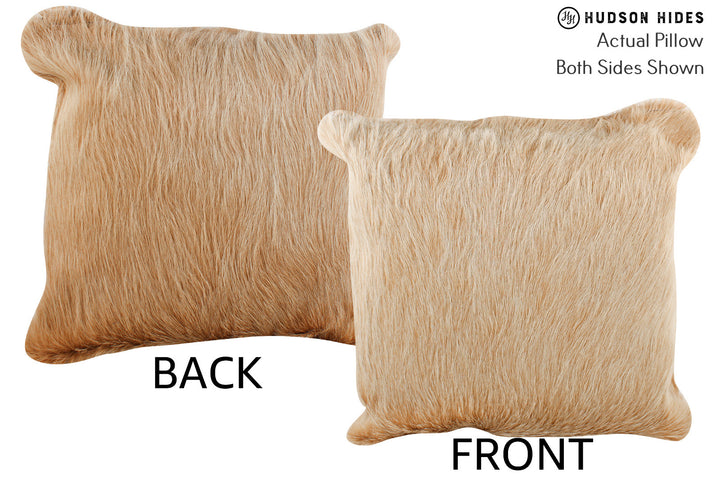 Beige 16"x16" Brazilian Cowhide Pillow #75042 by Hudson Hides