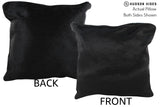 Solid Black 16"x16" Brazilian Cowhide Pillow #75050 by Hudson Hides