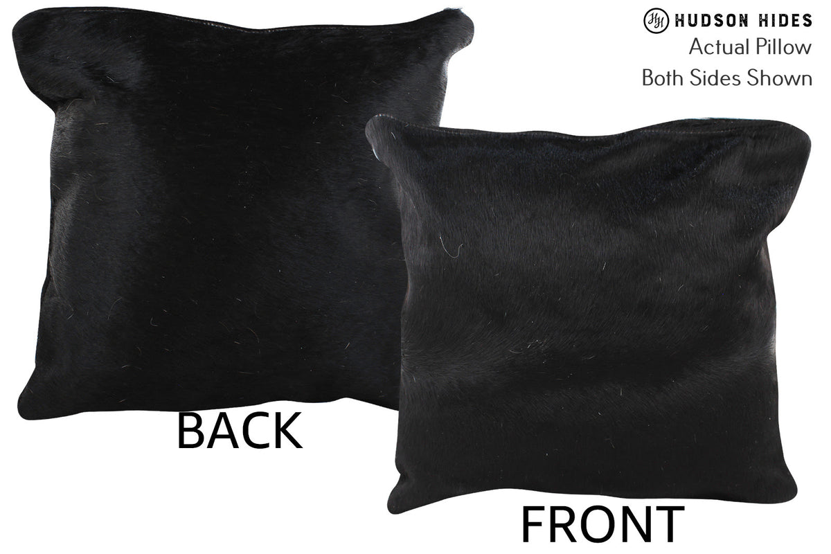 Solid Black Cowhide Pillow #75050