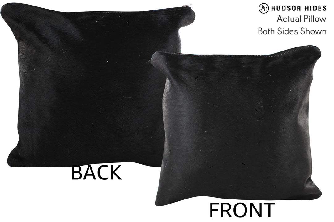 Solid Black Pillow 16"x16"#75056 by Hudson Hides