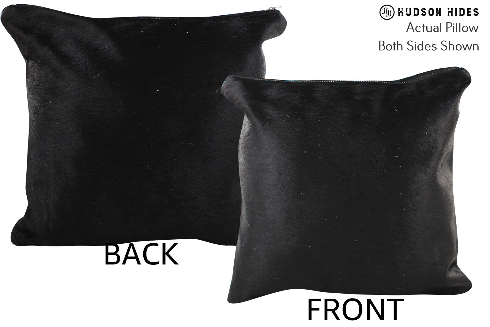 Solid Black Cowhide Pillow #75056