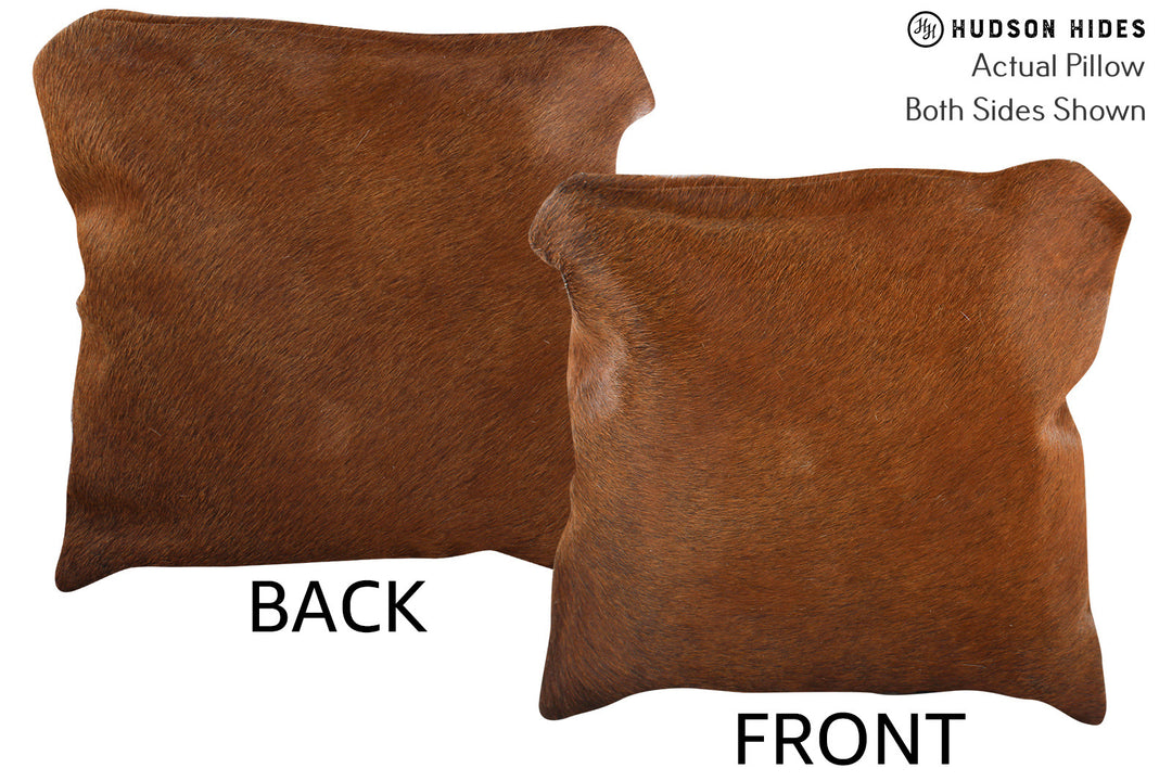 Solid Brown Pillow 16"x16"#75063 by Hudson Hides