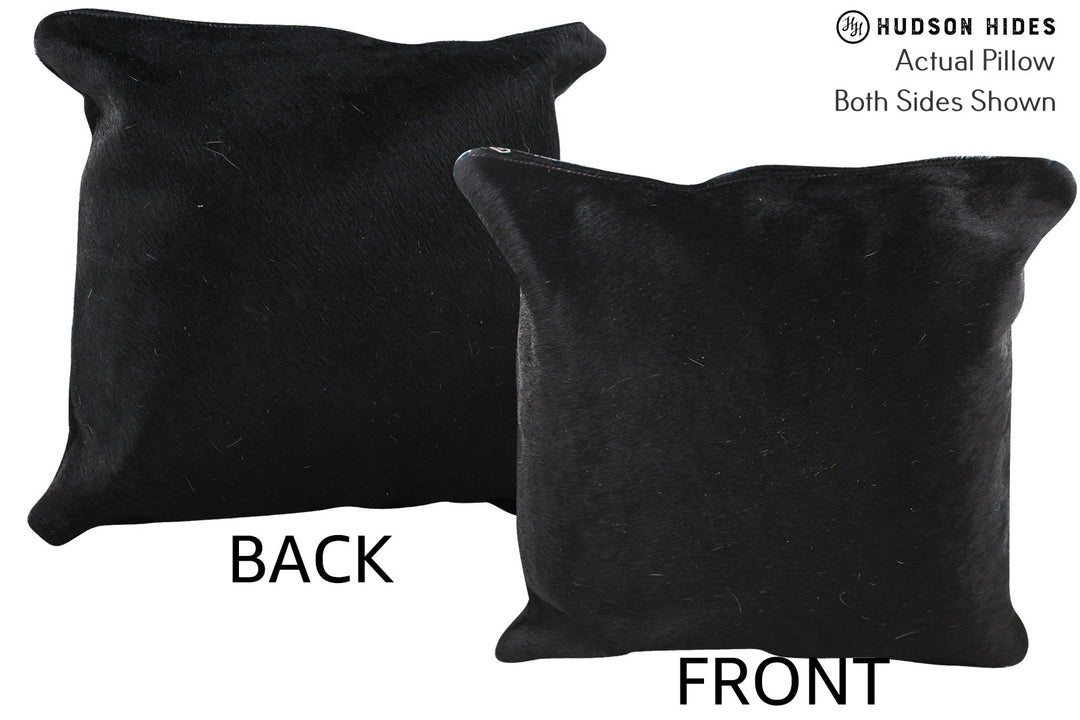 Solid Black Pillow 16"x16"#75065 by Hudson Hides