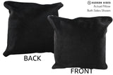 Solid Black 16"x16" Brazilian Cowhide Pillow #75065 by Hudson Hides