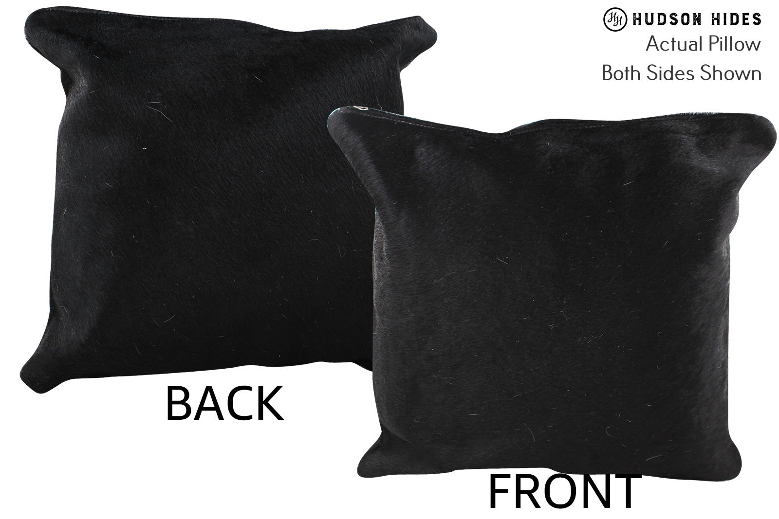 Solid Black Cowhide Pillow #75065