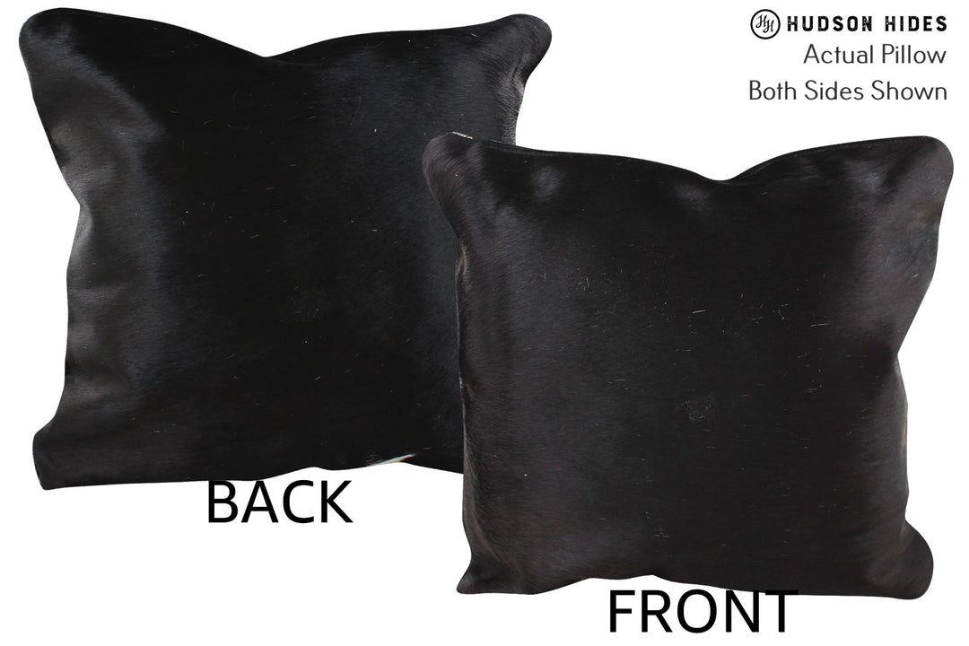 Solid Black Pillow 16"x16"#75072 by Hudson Hides