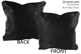 Solid Black 16"x16" Brazilian Cowhide Pillow #75072 by Hudson Hides