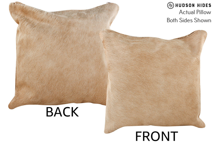 Beige 16"x16" Brazilian Cowhide Pillow #75076 by Hudson Hides