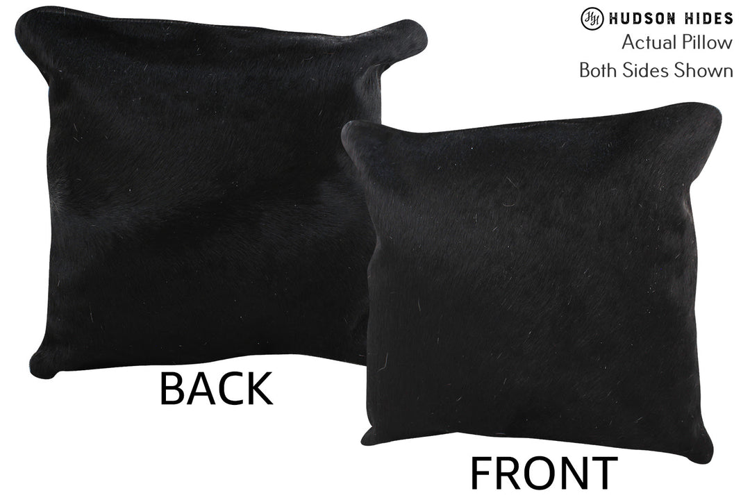 Solid Black Pillow 16"x16"#75081 by Hudson Hides
