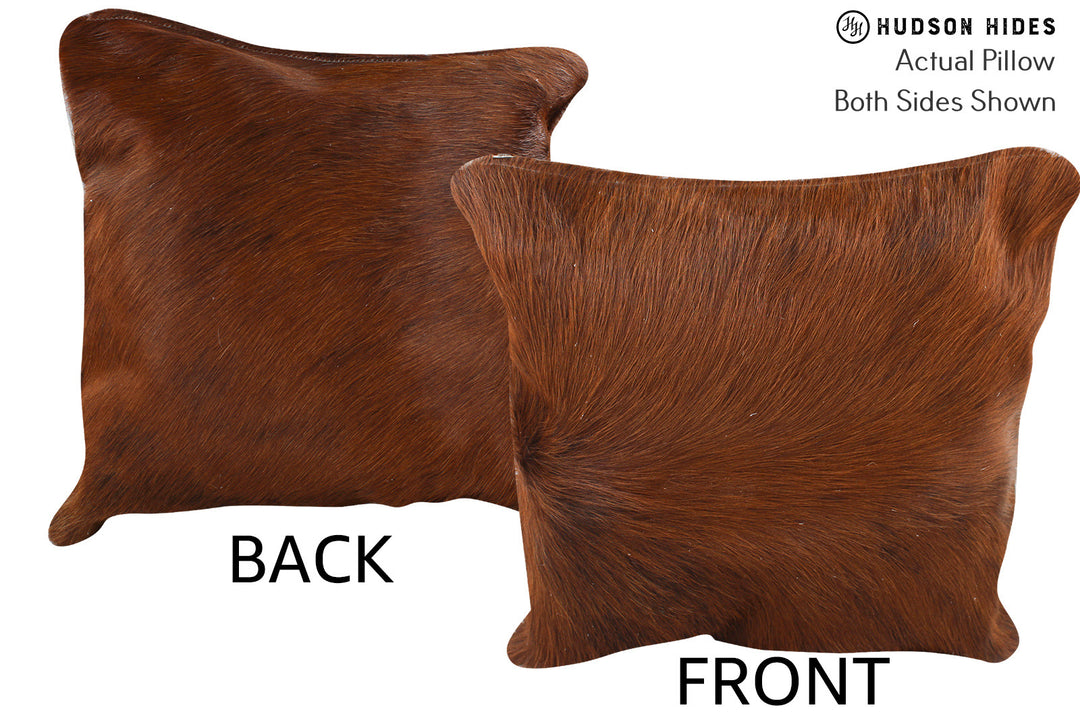 Solid Brown Pillow 16"x16"#75084 by Hudson Hides