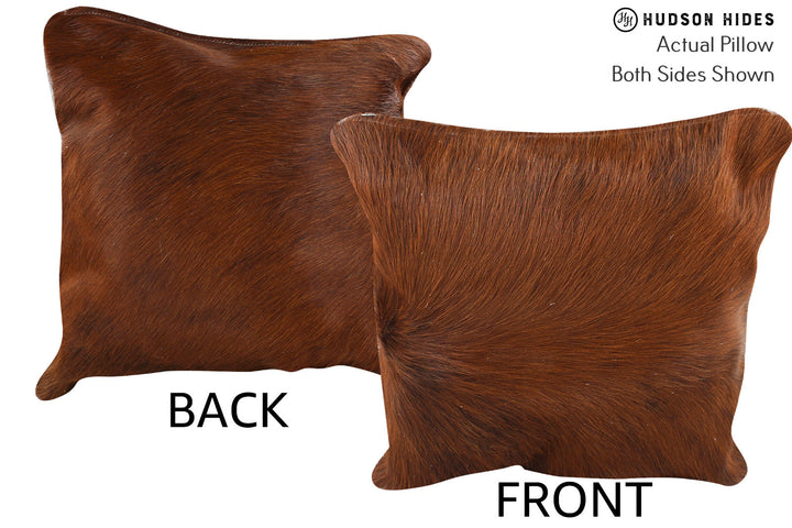 Solid Brown 16"x16" Brazilian Cowhide Pillow #75084 by Hudson Hides