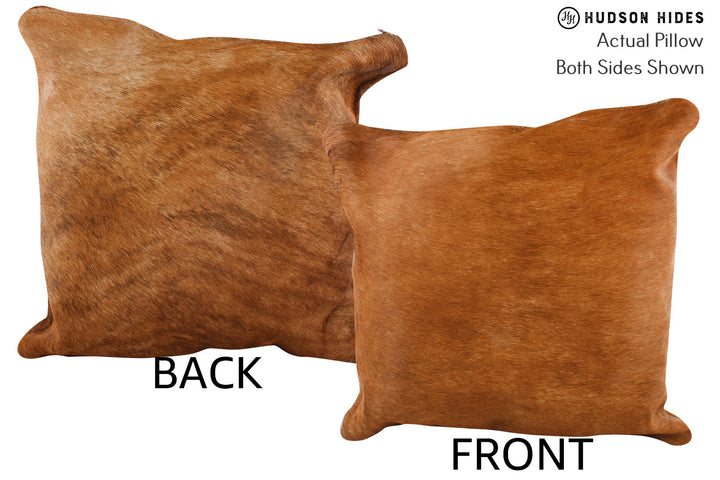 Solid Brown 16"x16" Brazilian Cowhide Pillow #75086 by Hudson Hides