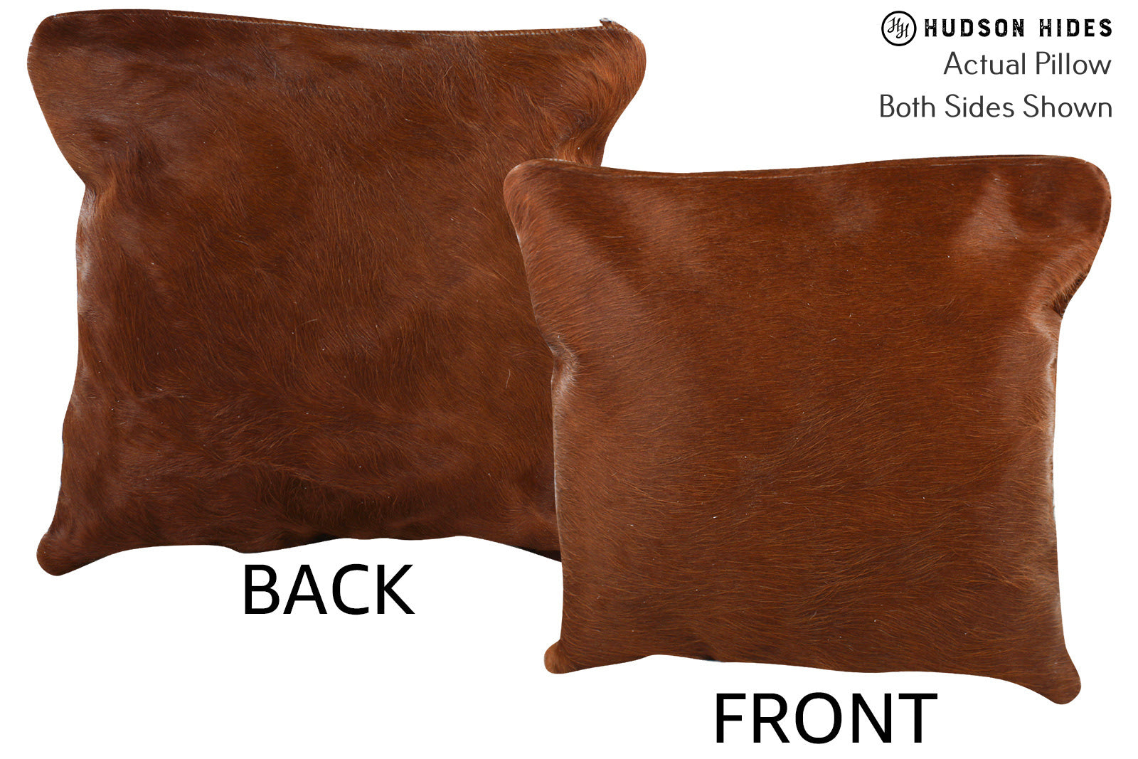 Solid Brown Cowhide Pillow #75088