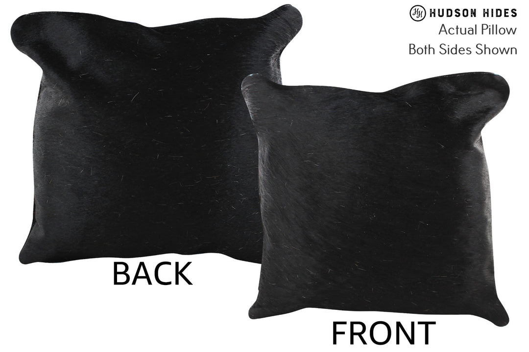 Solid Black Pillow 16"x16"#75089 by Hudson Hides