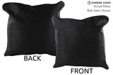 Solid Black 16"x16" Brazilian Cowhide Pillow #75089 by Hudson Hides