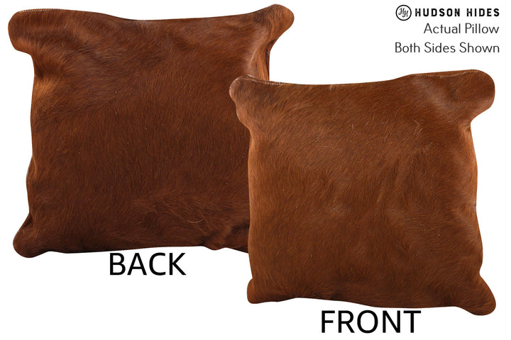 Solid Brown 16"x16" Brazilian Cowhide Pillow #75092 by Hudson Hides