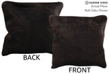Solid Black 16"x16" Brazilian Cowhide Pillow #75093 by Hudson Hides
