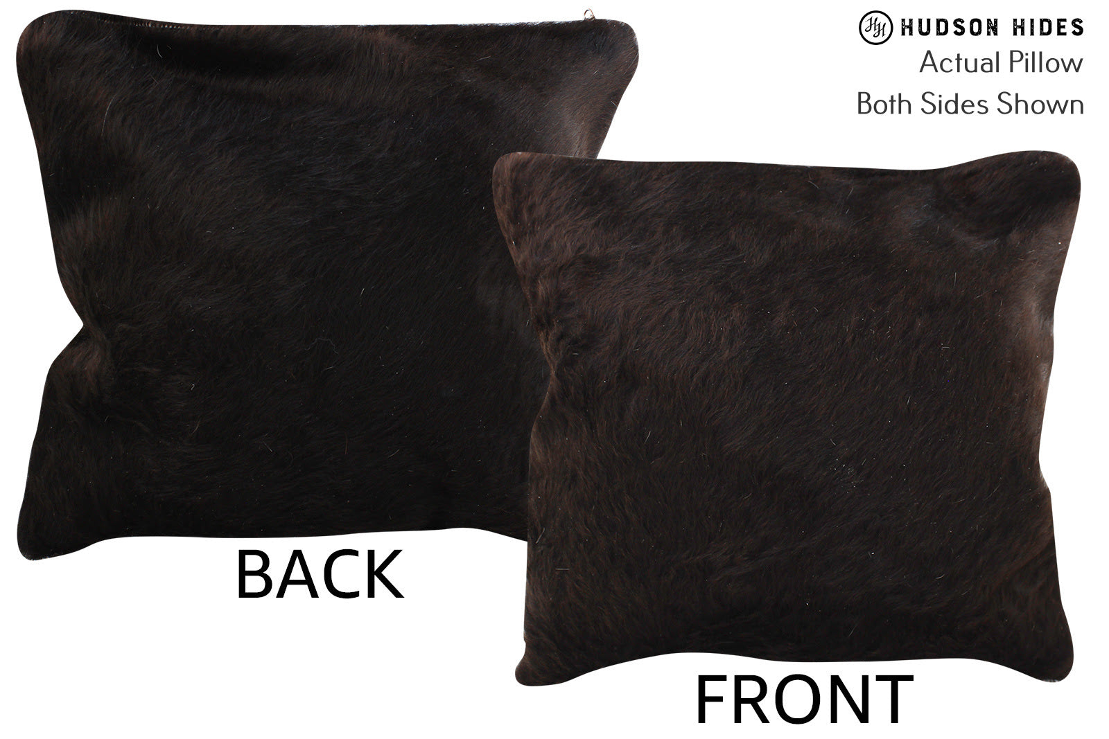 Solid Black Cowhide Pillow #75093