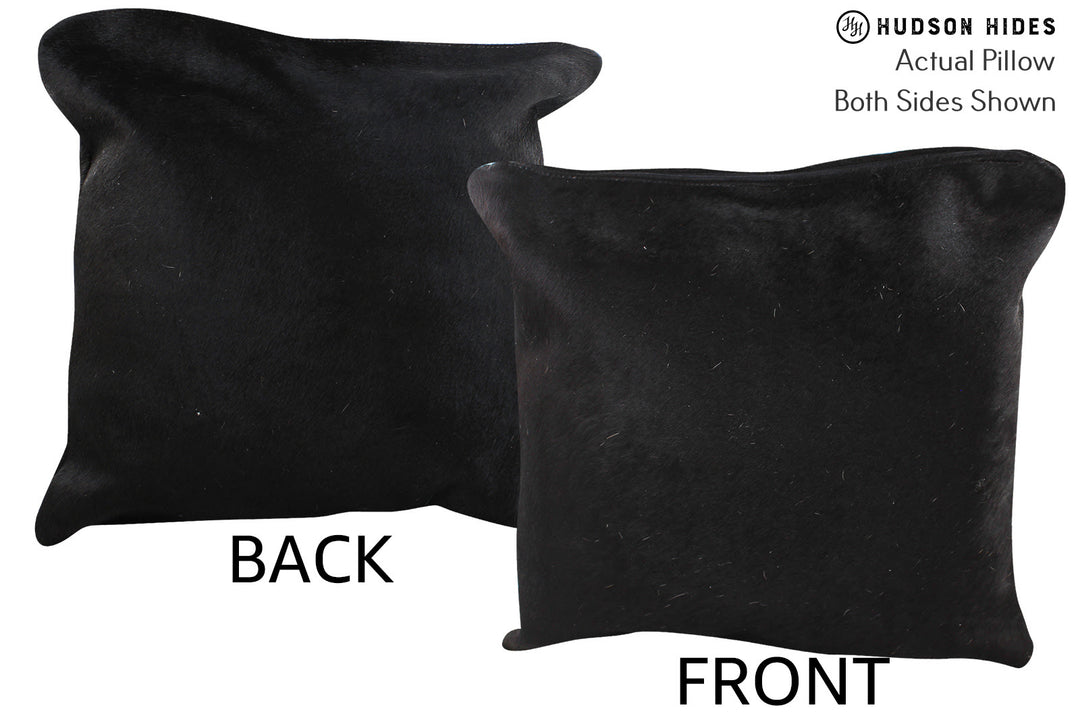 Solid Black Pillow 16"x16"#75097 by Hudson Hides