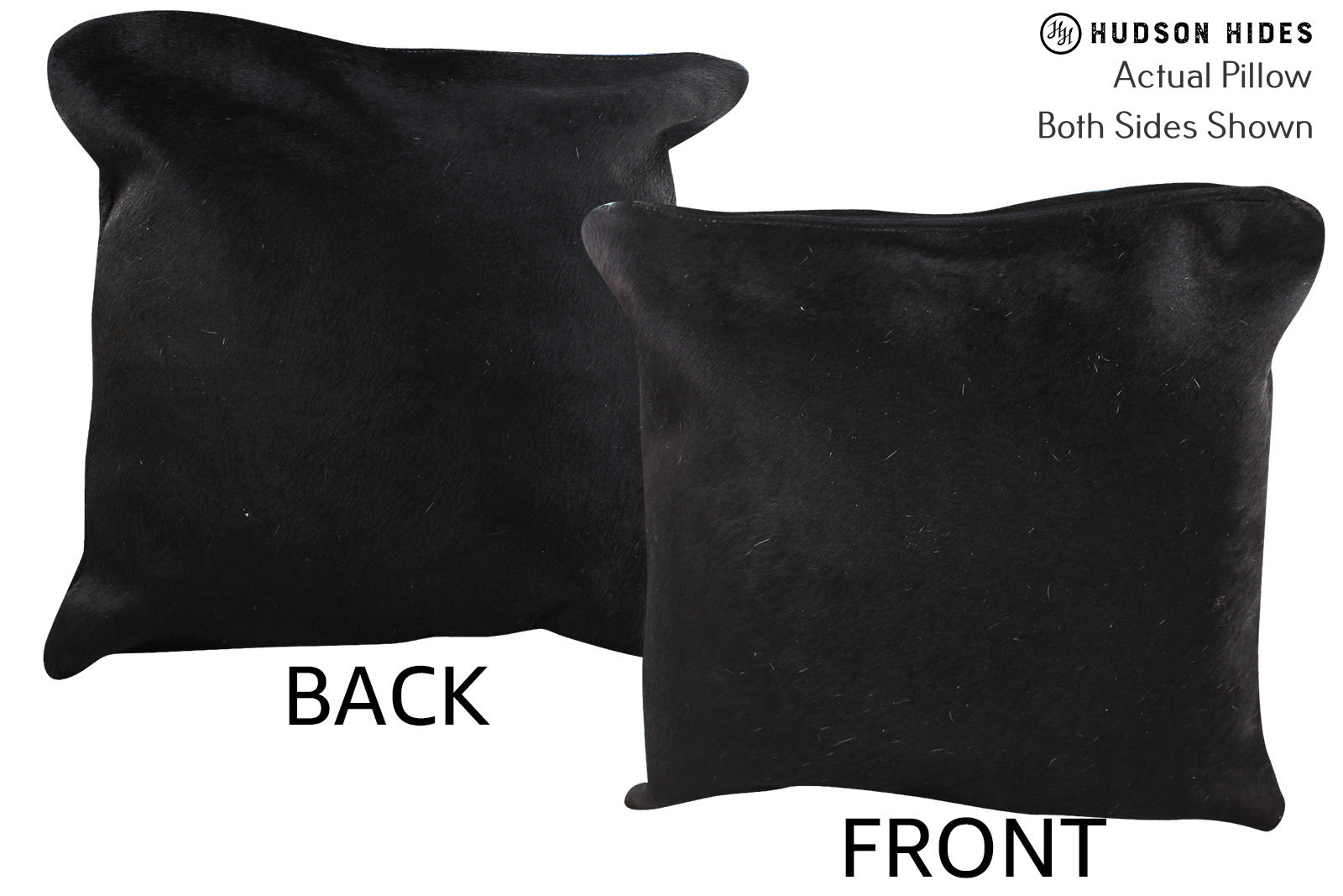 Solid Black Cowhide Pillow #75097