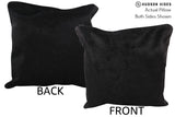 Solid Black 16"x16" Brazilian Cowhide Pillow #75103 by Hudson Hides
