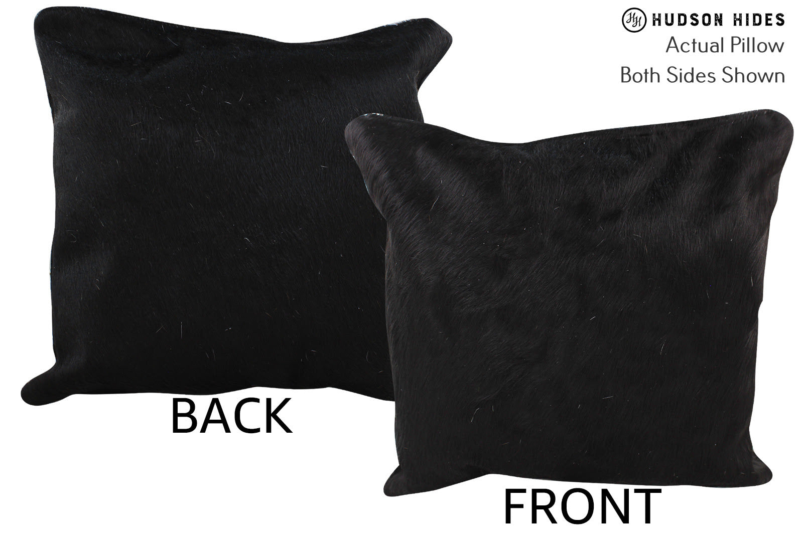 Solid Black Cowhide Pillow #75103