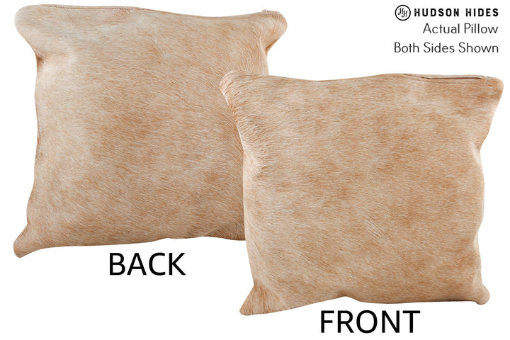 Beige 16"x16" Brazilian Cowhide Pillow #75106 by Hudson Hides