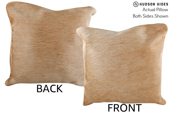 Beige 16"x16" Brazilian Cowhide Pillow #75115 by Hudson Hides