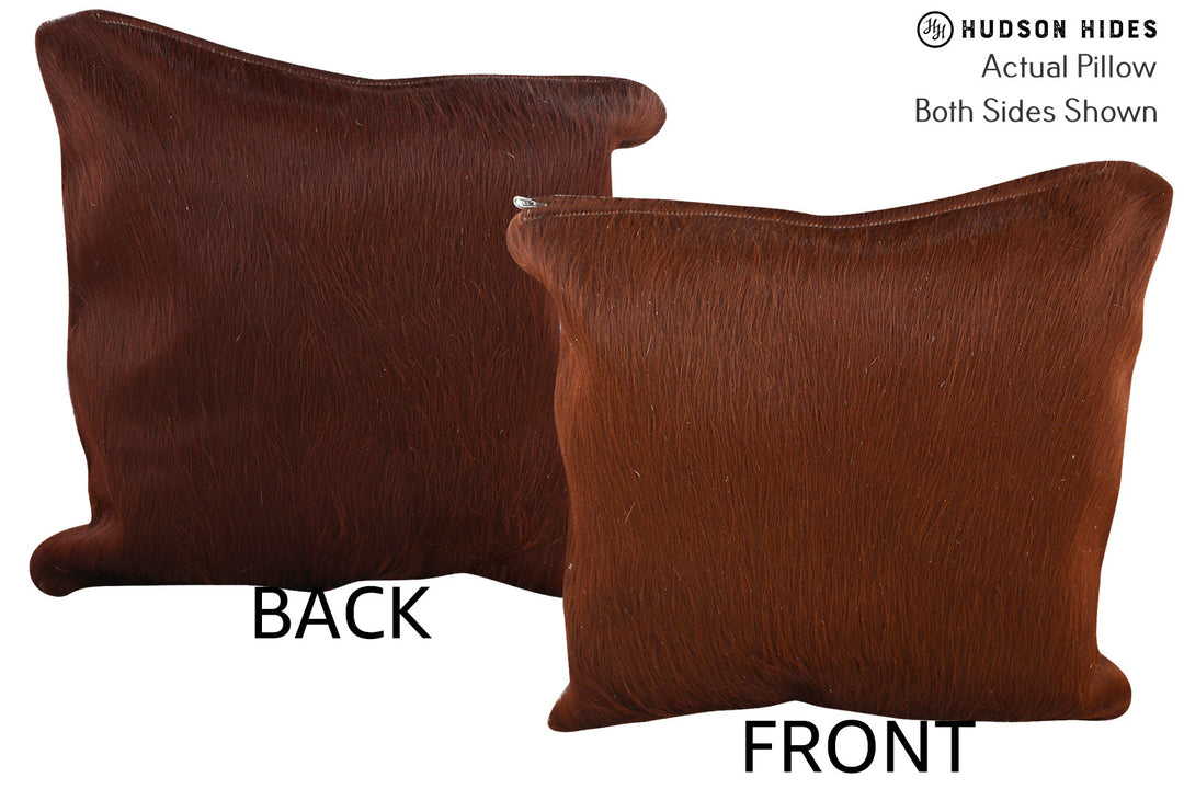 Solid Brown Pillow 16"x16"#75123 by Hudson Hides