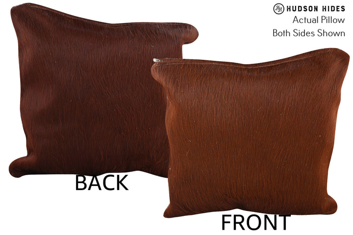 Solid Brown 16"x16" Brazilian Cowhide Pillow #75123 by Hudson Hides